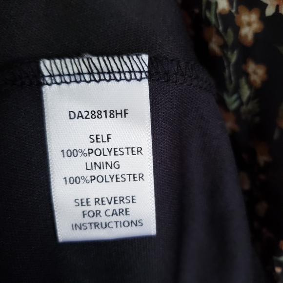 Baltic Born Huxley Black Floral Tiered Long Sleeve Short Dress - Picture 4 of 5